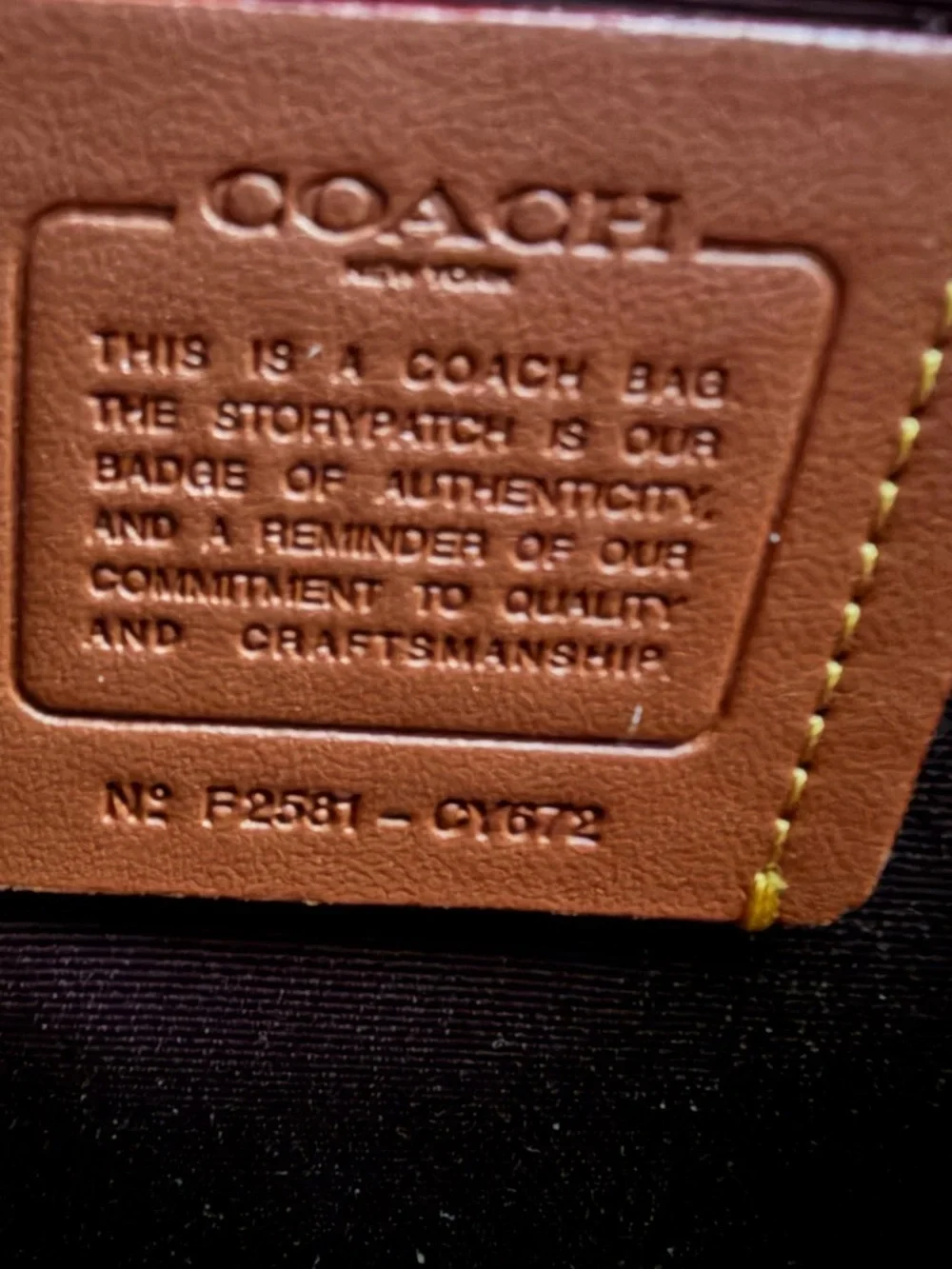 Coach Black Embossed Signature Large Maggie Tote with Gold Hardware - Picture 5 of 7